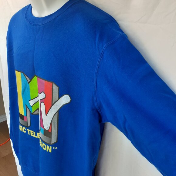 MTV - Music Television Screen Logo - New Royal Blue Sweatshirt - Picture 3 of 8